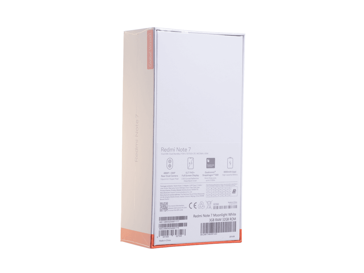Phone Xiaomi Redmi Note 7 3/32GB - white NEW (Global Version)