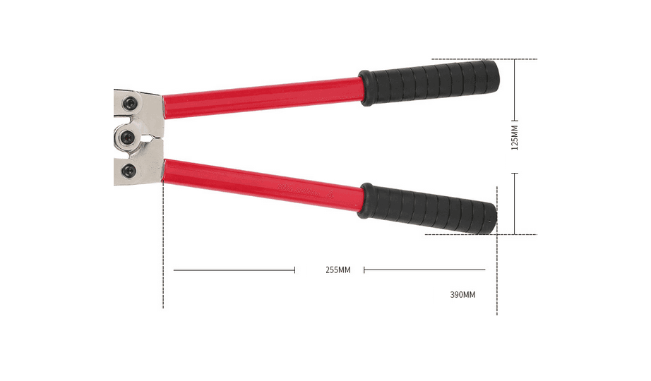 A large crimping tool for cables, sleeves and terminals
