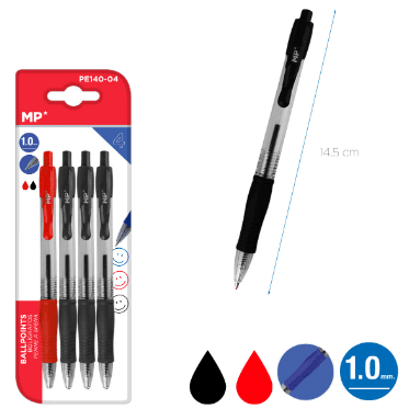 Zestaw 4szt długopisów - 1.0 mm