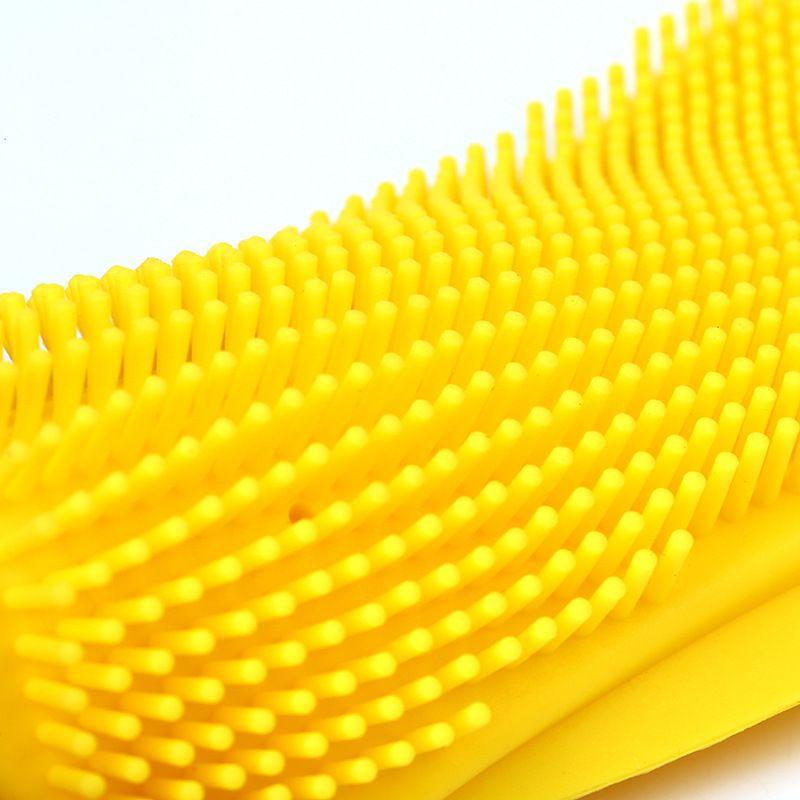 Silicone dishwashing brush - yellow