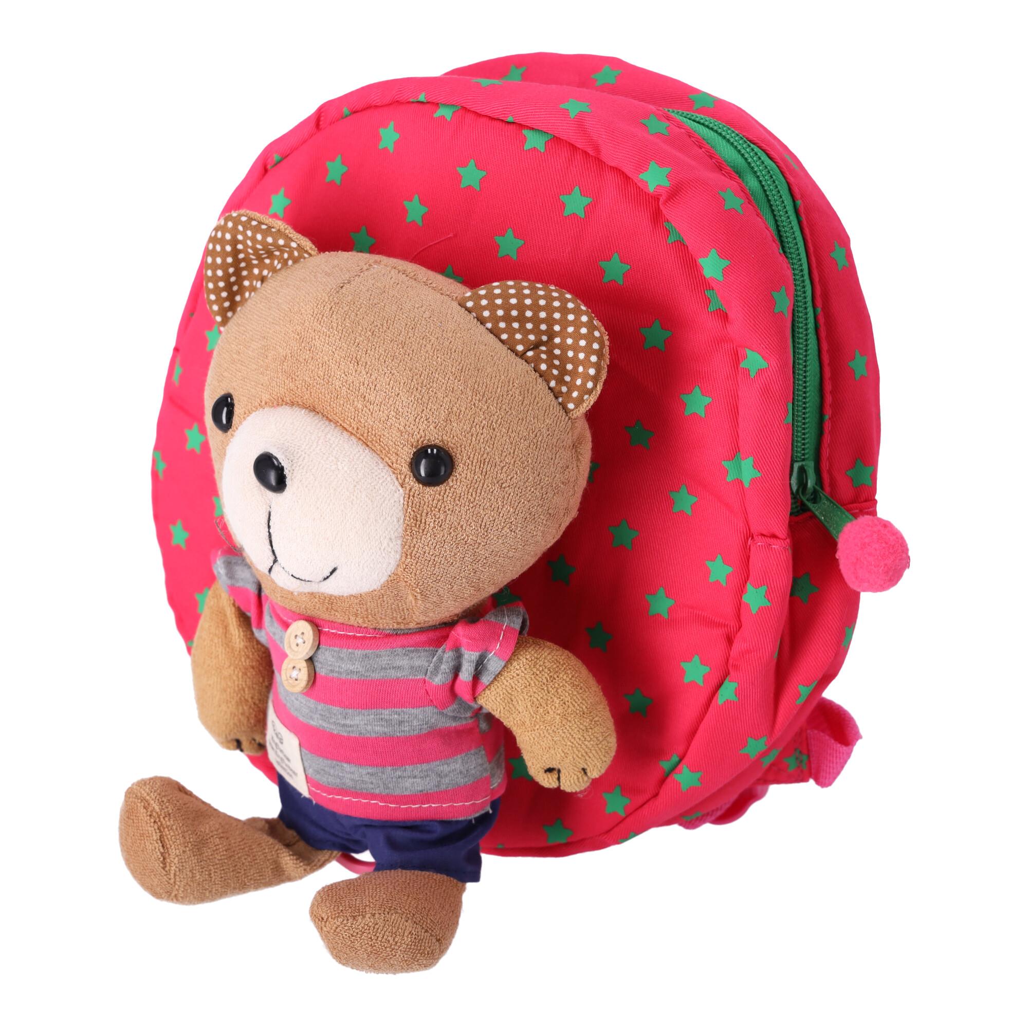 Plecak dla dziecka ze smyczą zabezpieczającą MIŚ -różowy typ 1