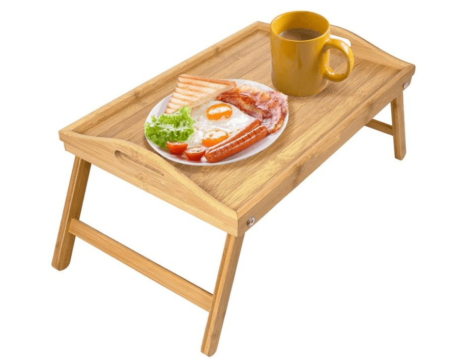 Breakfast table for bed, bamboo tray
