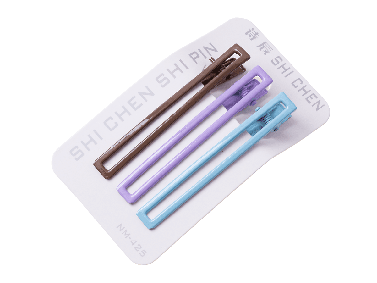 A set of 3 pieces hairpins "clip" - brown purple blue