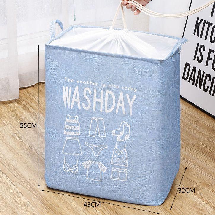Laundry basket / laundry container - light blue