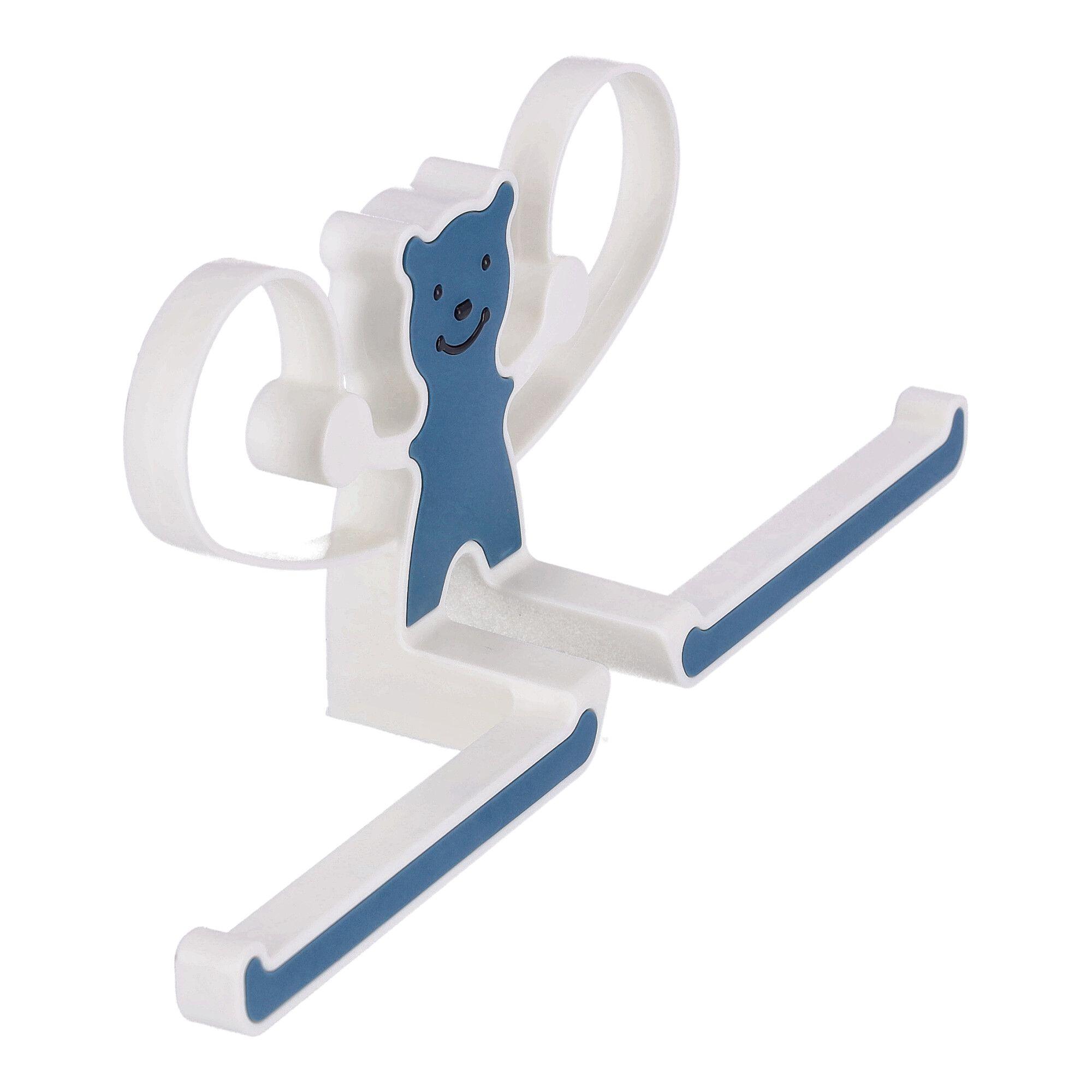 Multifunctional hanger with teddy bear - blue