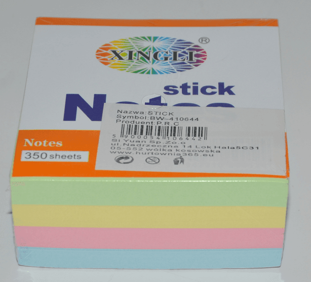 Colorful sticky notes pad