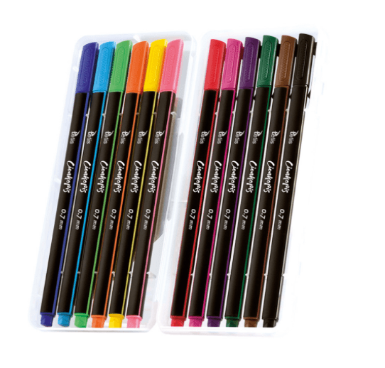 Triangular pens 0.7 mm KC001-B - 12 colors