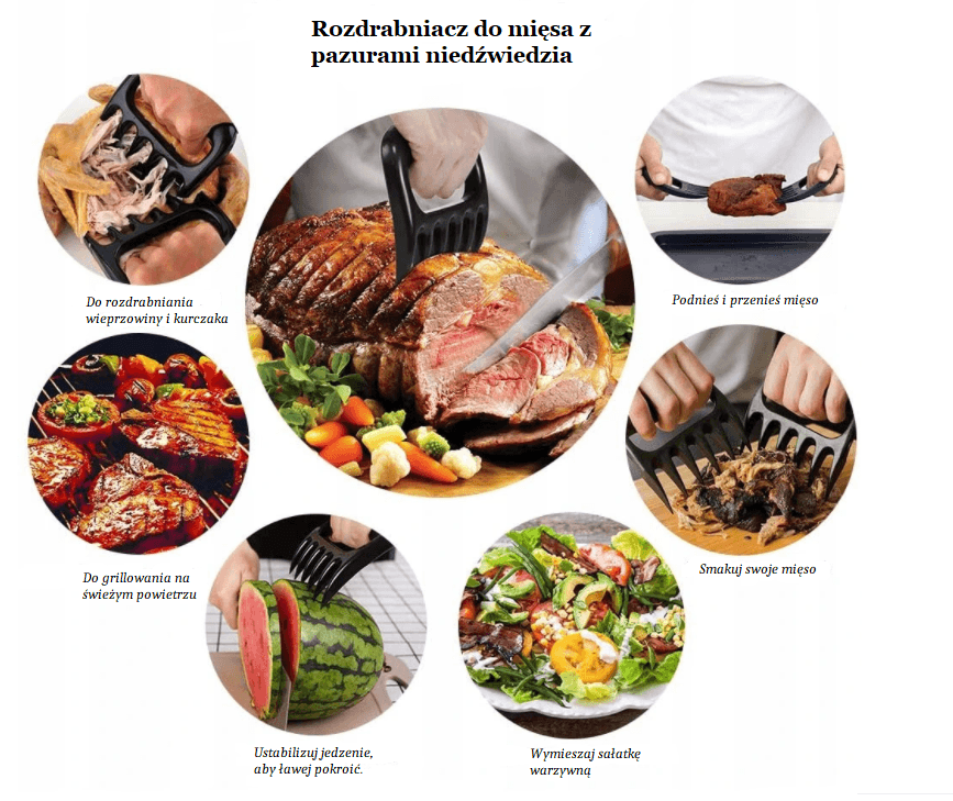 Pazury do krojenia i przyrządzania mięsa, sałatek BBQ (2szt)
