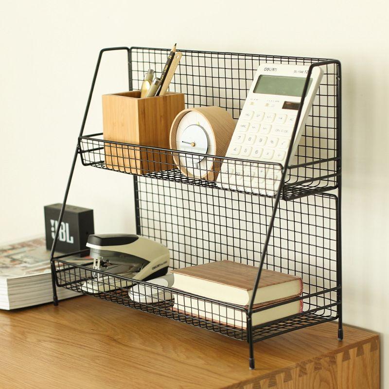 Two-level, standing bookcase / shelf - black