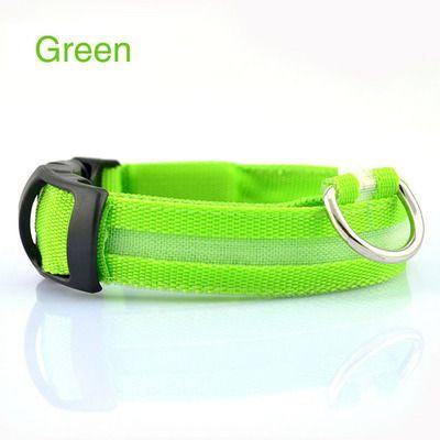 LED dog collar, size M - green
