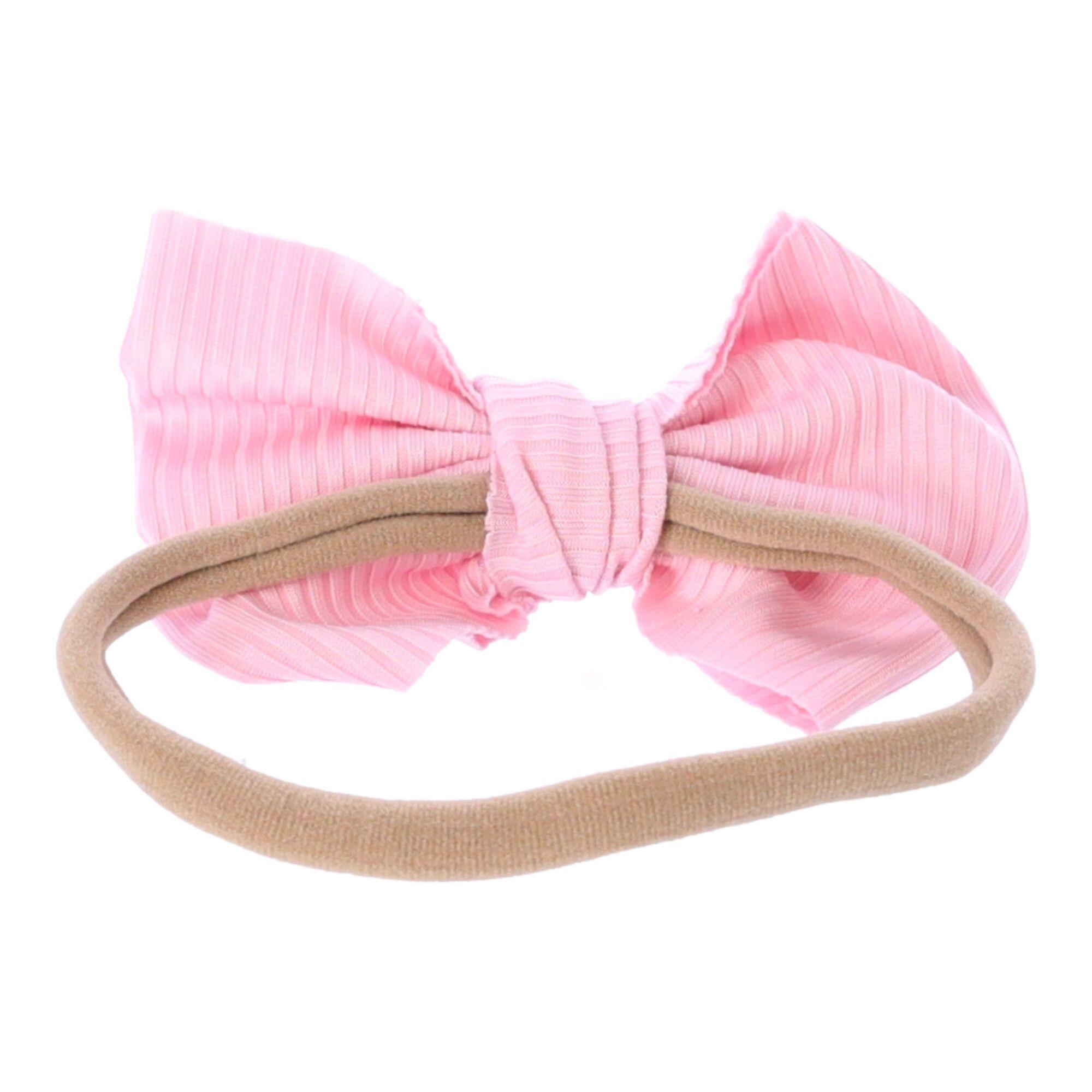 Baby headband with a bow - white