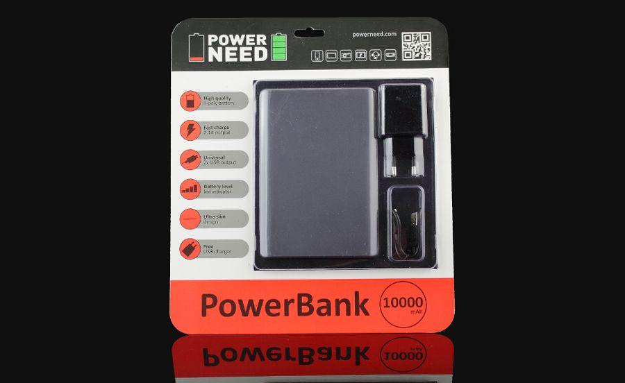 PowerNeed P10000S power bank Black Lithium Polymer (LiPo) 10000 mAh