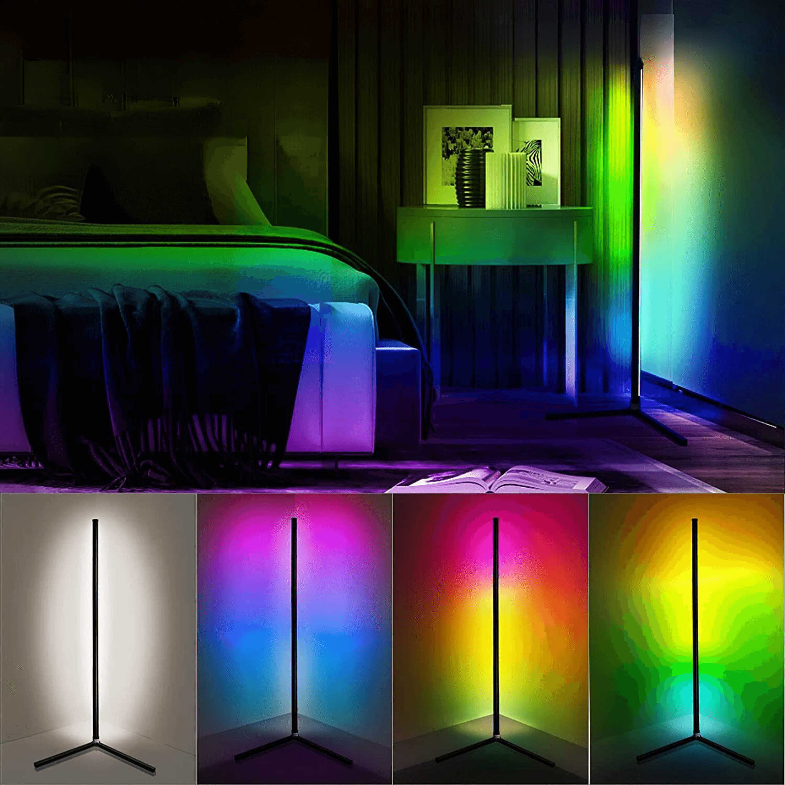 Floor standing corner lamp RGB LED + remote control