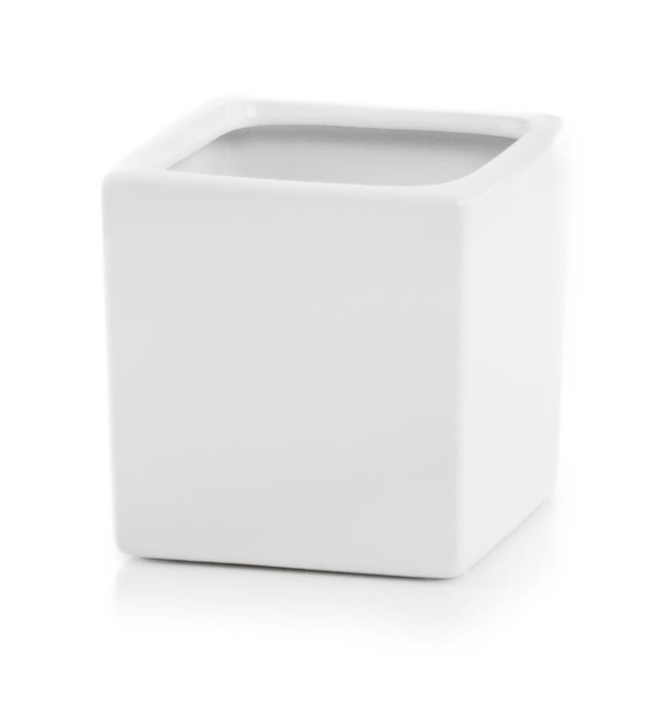White flowerpot, cube 9 cm, Barcelona collection