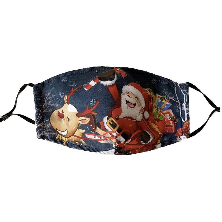 Świąteczna maska / maseczka na twarz dla dzieci– Mikołaj na saniach