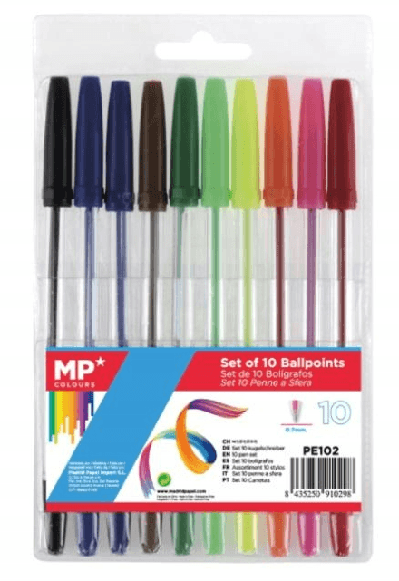 Zestaw 10szt długopisów kolorowych MP PE102