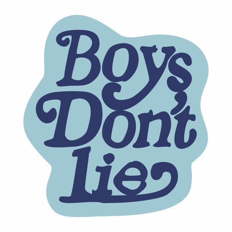 Dekoracyjny miękki dywan "Boy's don't lie" 80 x 80 cm - niebieski