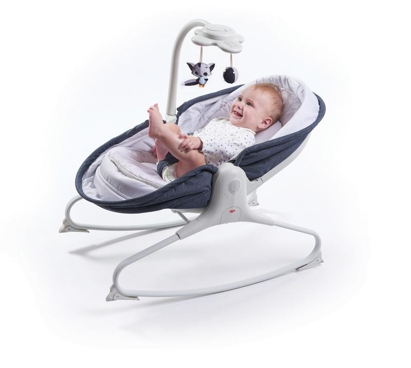Multifunctional rocking chair-bed with chair function 3in1 - navy blue