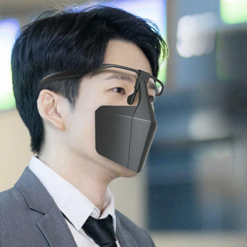 Protective face shield - face mask - black