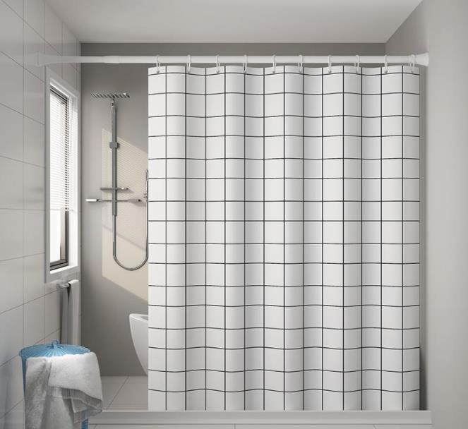 Shower curtain (width 180 cm x height 200 cm) — square pattern