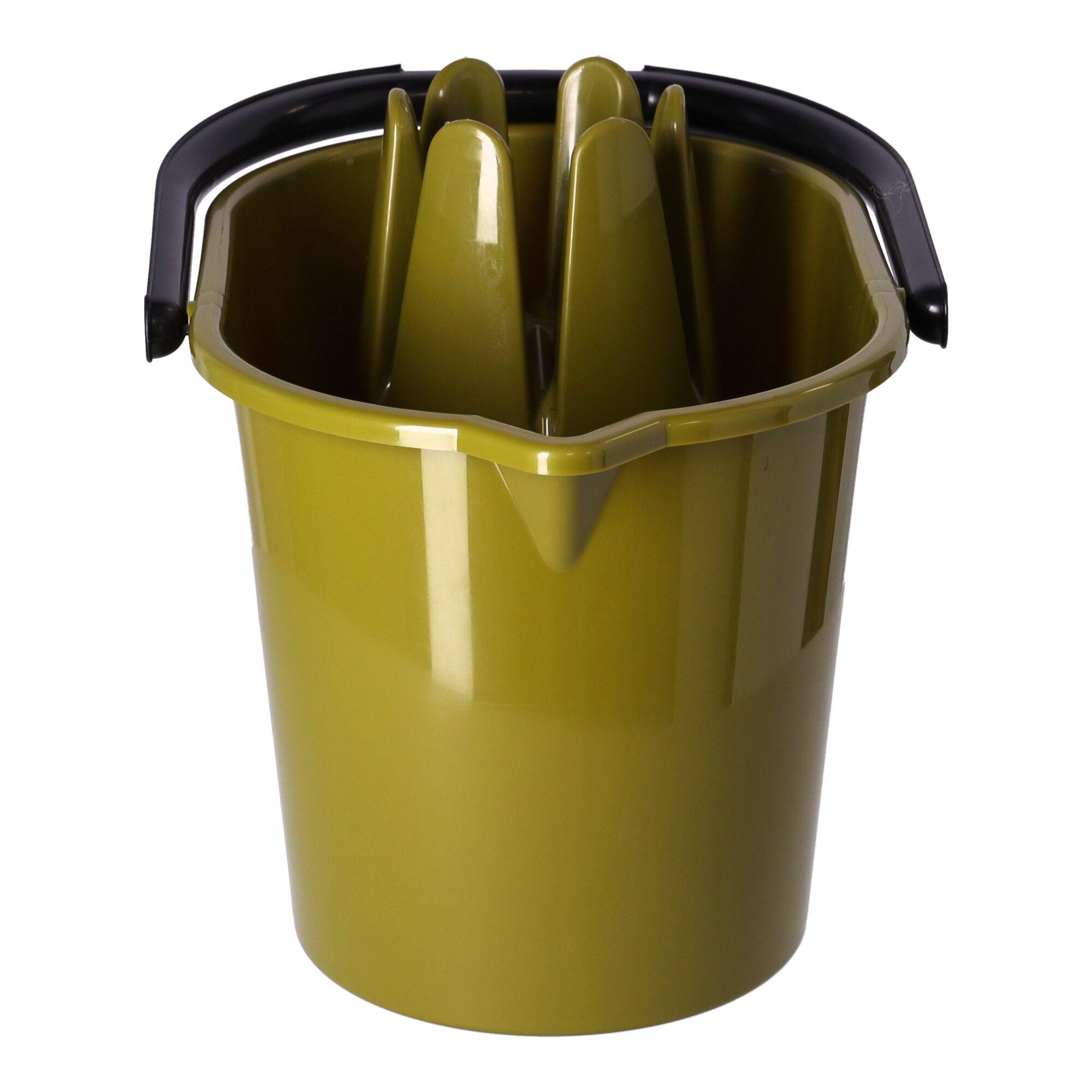 Mop bucket with squeezer, POLISH PRODUCT - rotten green