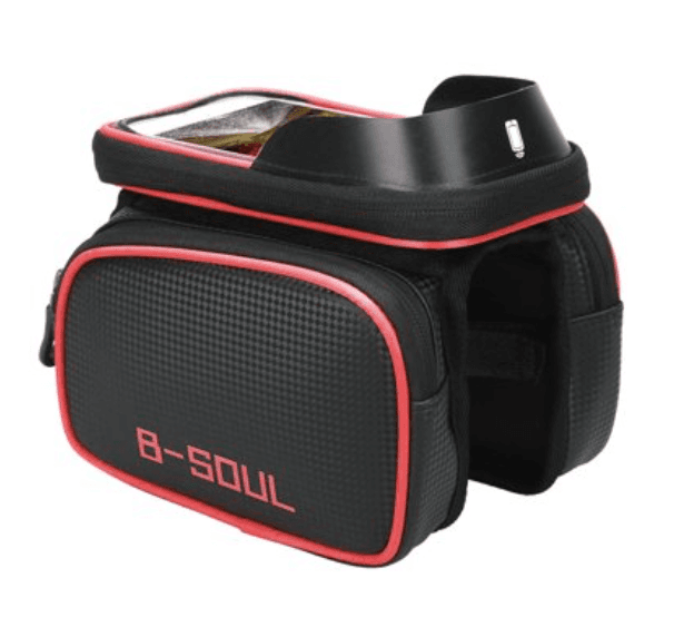Bicycle bag with a phone case / bicycle bag B-SOUL - red