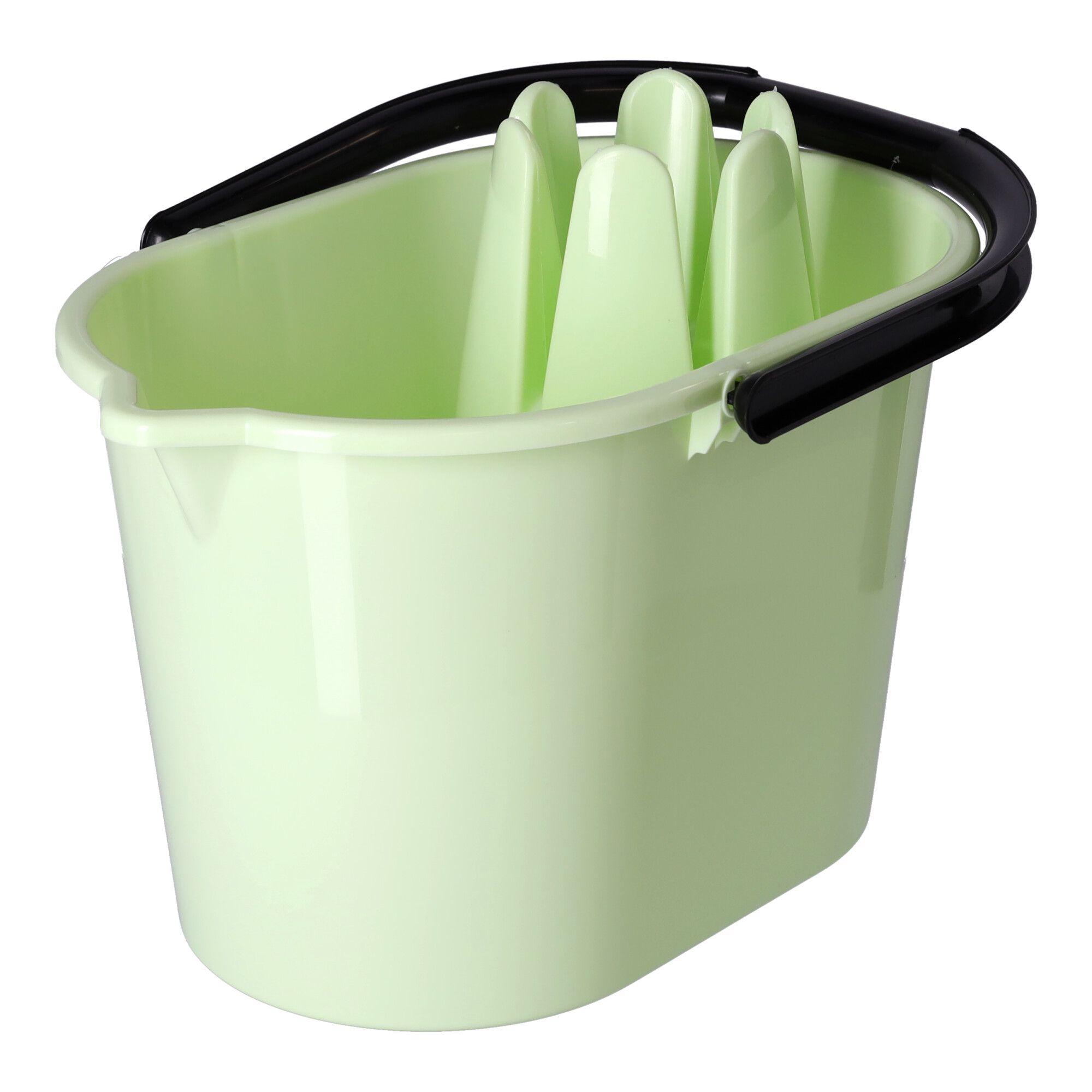 Mop bucket with squeezer, POLISH PRODUCT - lime