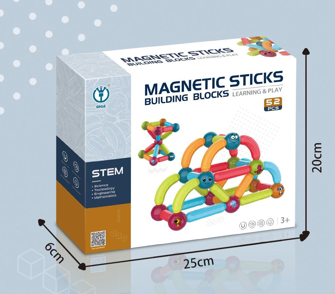 Magnetyczne klocki konstrukcyjne - zestaw 52 elementów