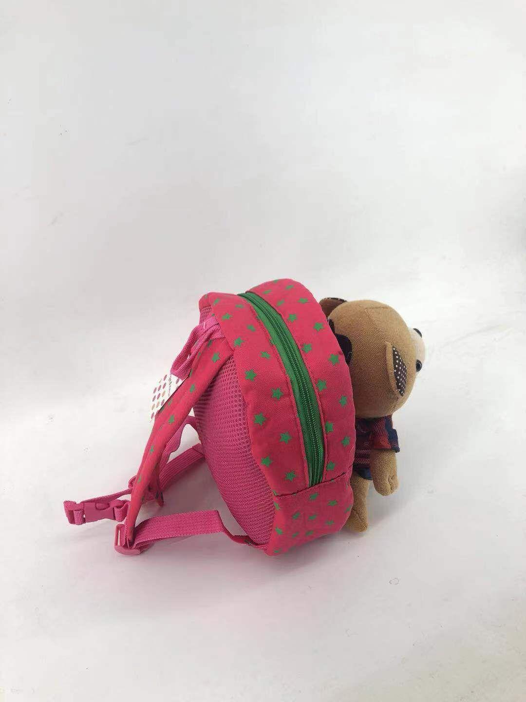 Rucksack with a safety leash - pink