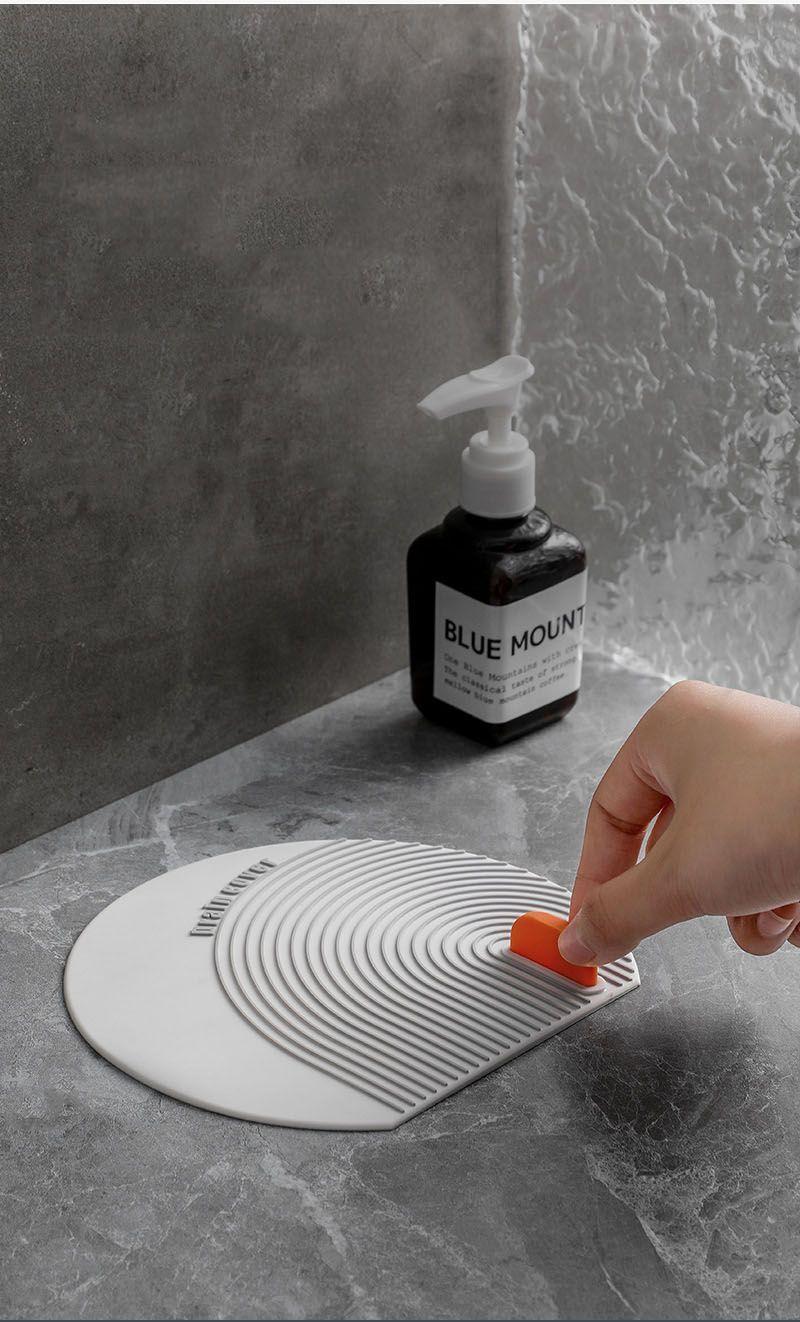 Silicone plug for bathtub, drain plug for shower, sink - light gray