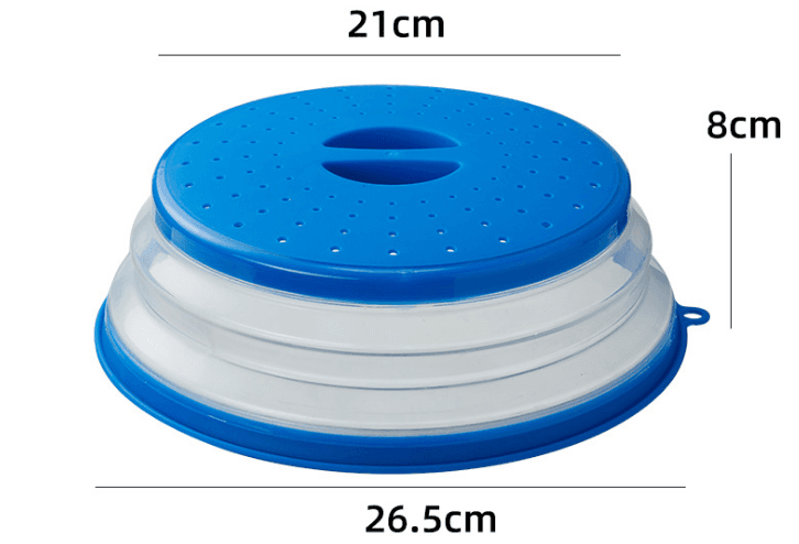 Folding lid / silicone cover for microwave oven - blue