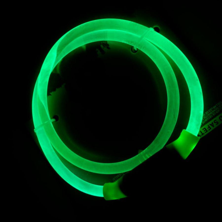 LED dog collar, neck 50cm - green