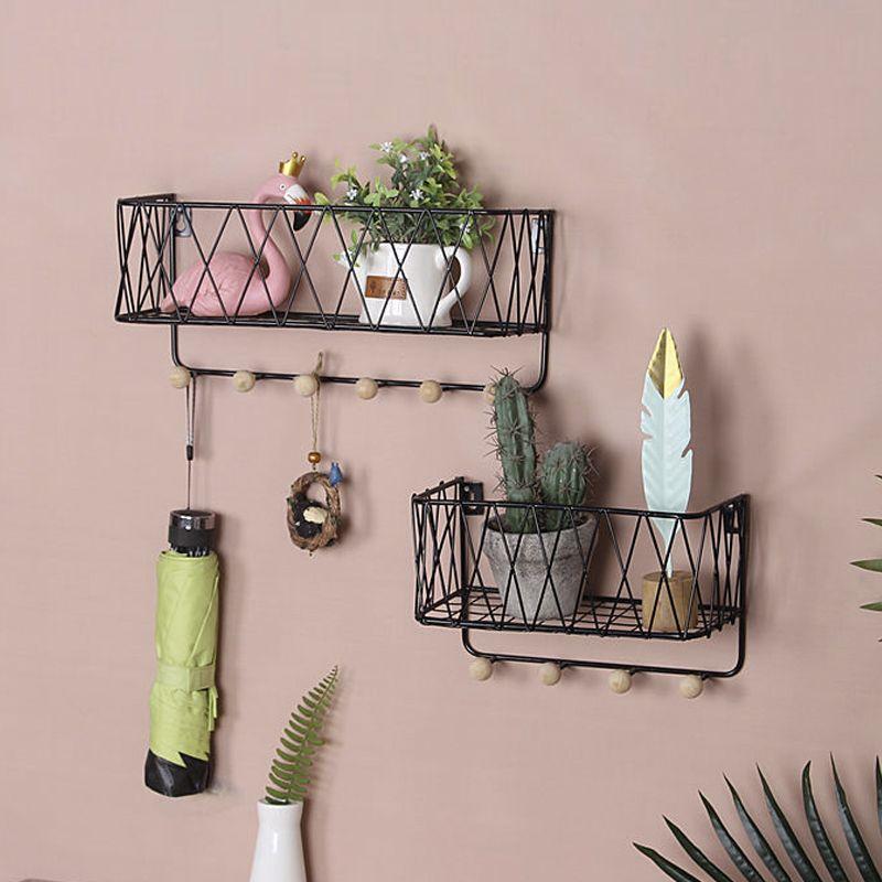 Hanging shelf with hangers - white, 25.5 cm