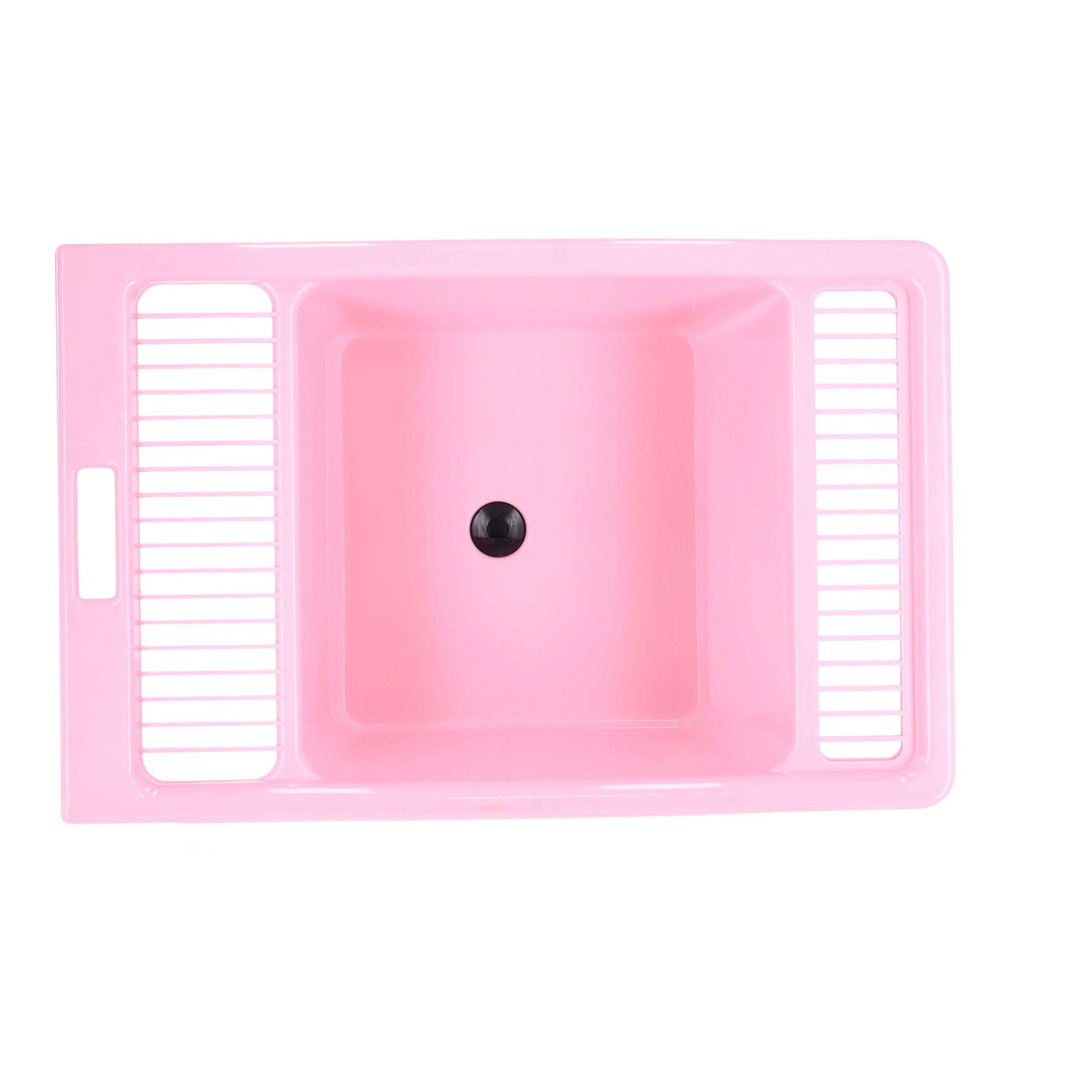 Bath bowl with stopper, POLISH PRODUCT - pink