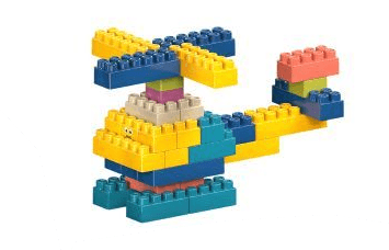 A set of blocks with a table - pastel colors 360 pcs