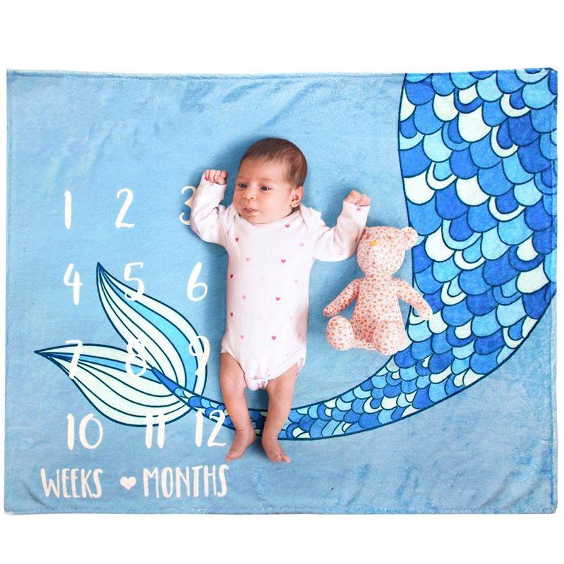 Baby photo blanket / mat 100x75 - mermaid tail