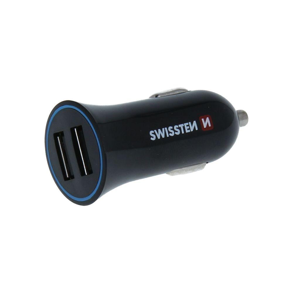 Car Charger 2.4A 2x USB + cable USB-C Swissten