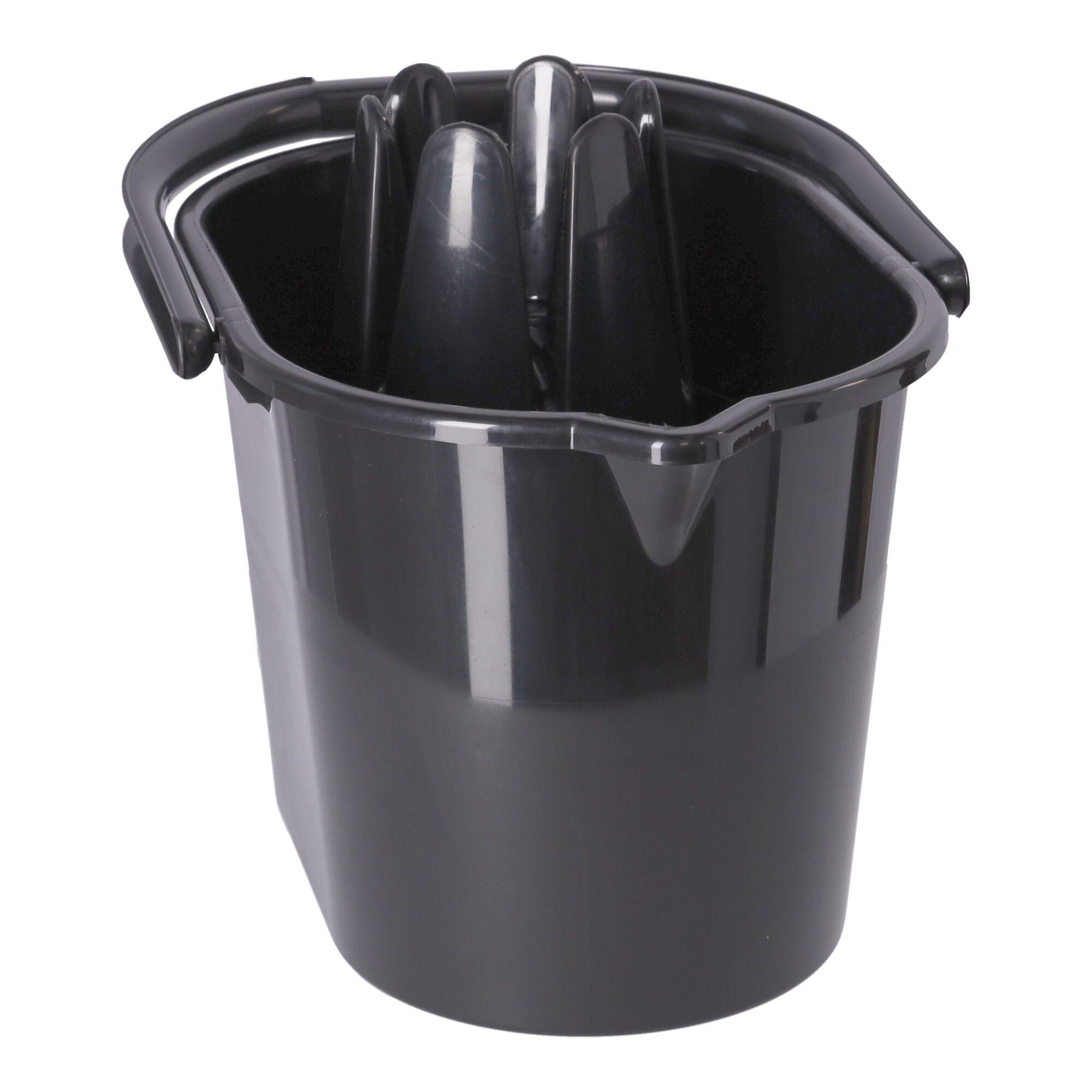 Mop bucket with squeezer, POLISH PRODUCT - black