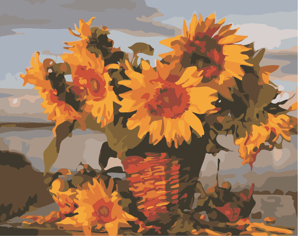 Painting by numbers - Sunflower flowers 60x75