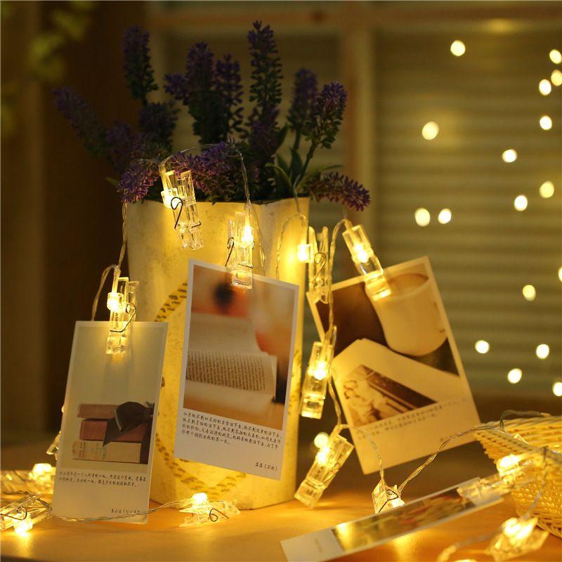 Decorative LED chain in the form of photo clips