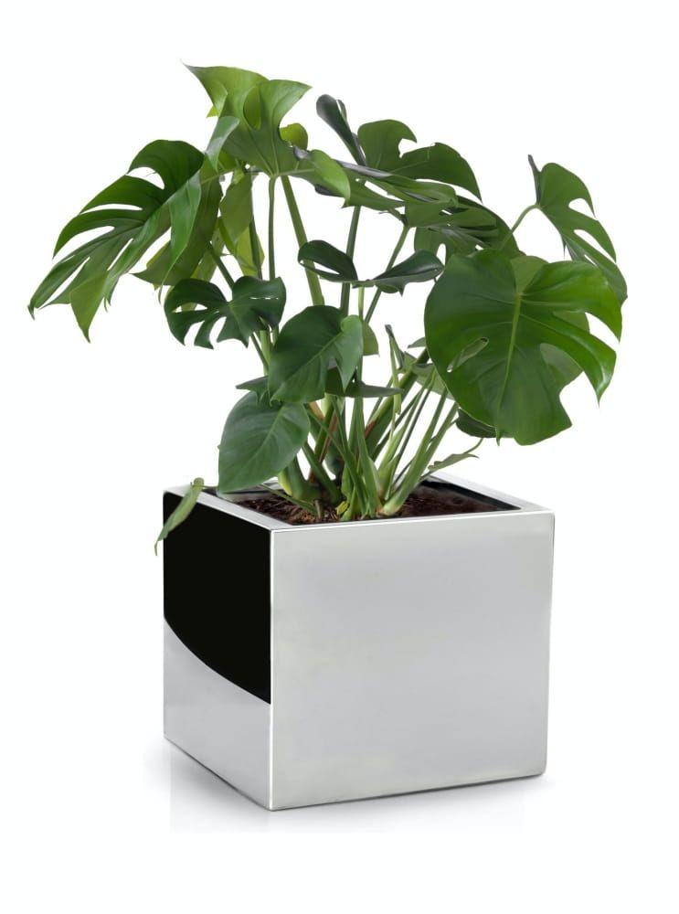 Cubic geometric flower pot from the Mirror collection, 25 cm