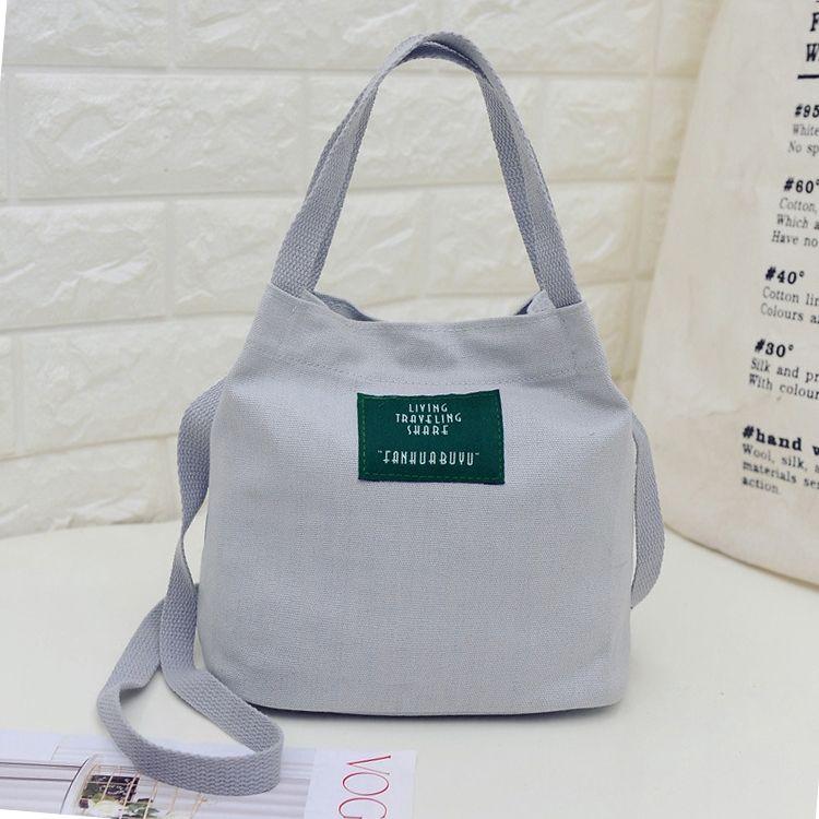 Gray fabric messenger bag