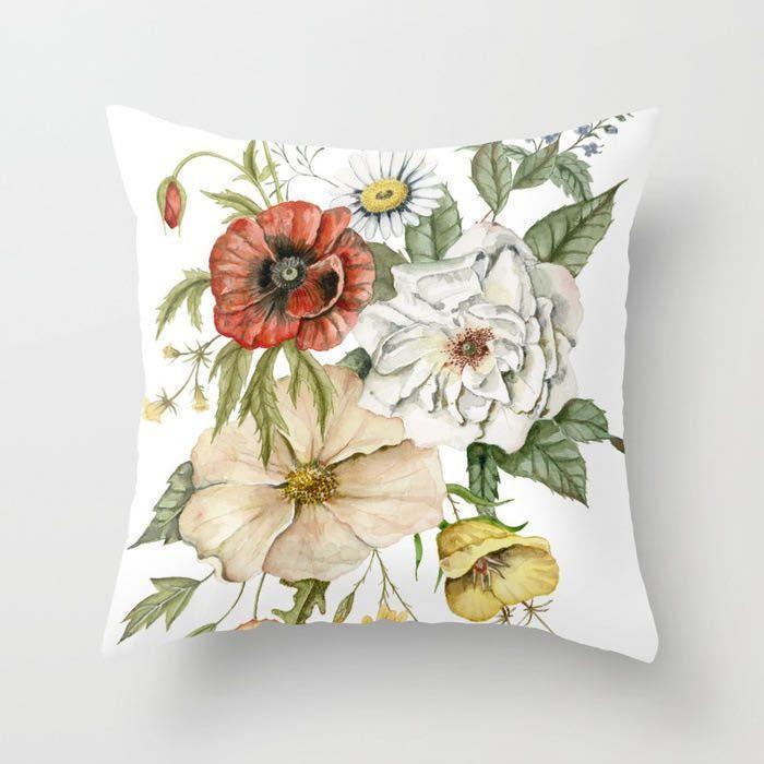 Decorative pillowcase with flowers - pattern X