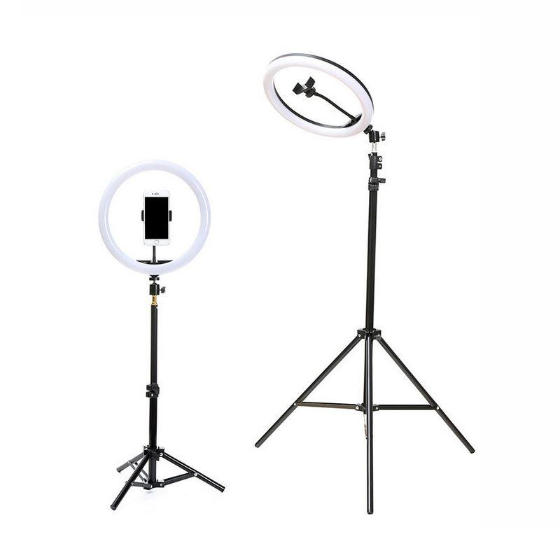 Statyw z lampą pierścieniową LED 2,1m do nagrywania filmów, makijażu
