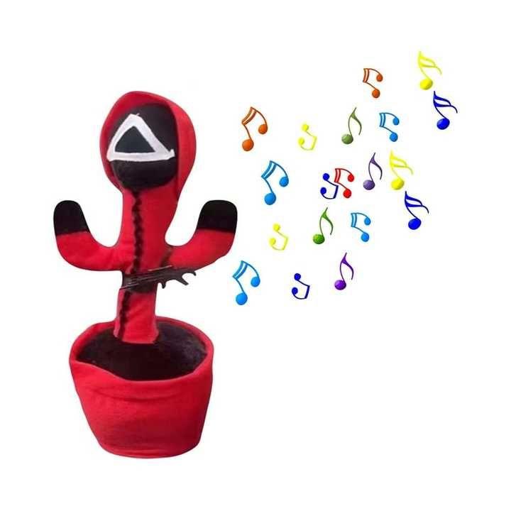 Children's toy - Dancing and singing cactus SQUID GAME - red triangle