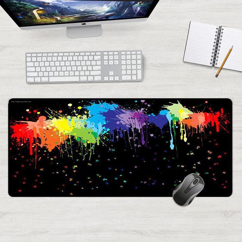 Gaming mouse and keyboard pad for players size 50x100cm - colour splash