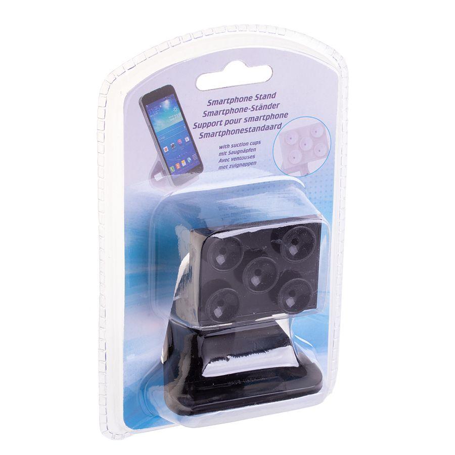 Stand for phone / tablet with suction cups - black