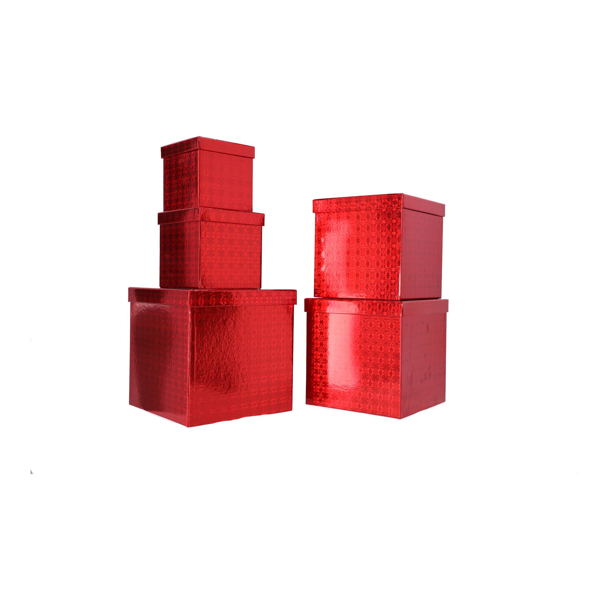 Present square box - red 8,5x8,5 cm