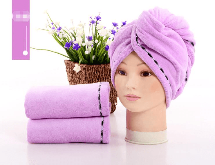 Superchłonny ręcznik do włosów, turban z mikrofibry JASNOFIOLETOWY