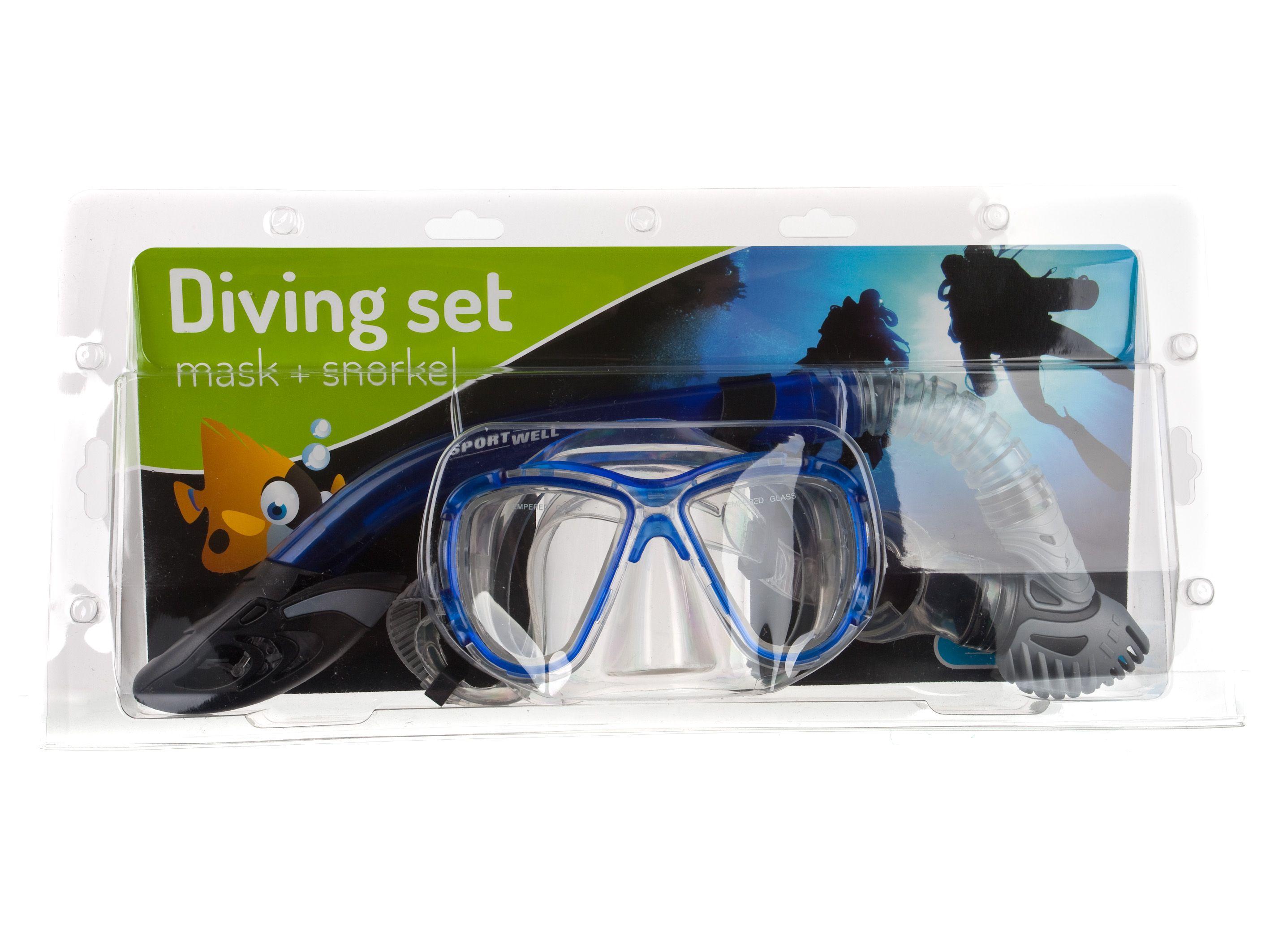 Senior SportWell diving set, material: TPR, tempered glass, split